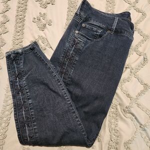Torrid Jegging Blue Tie Lace Up Sides Sz 22R